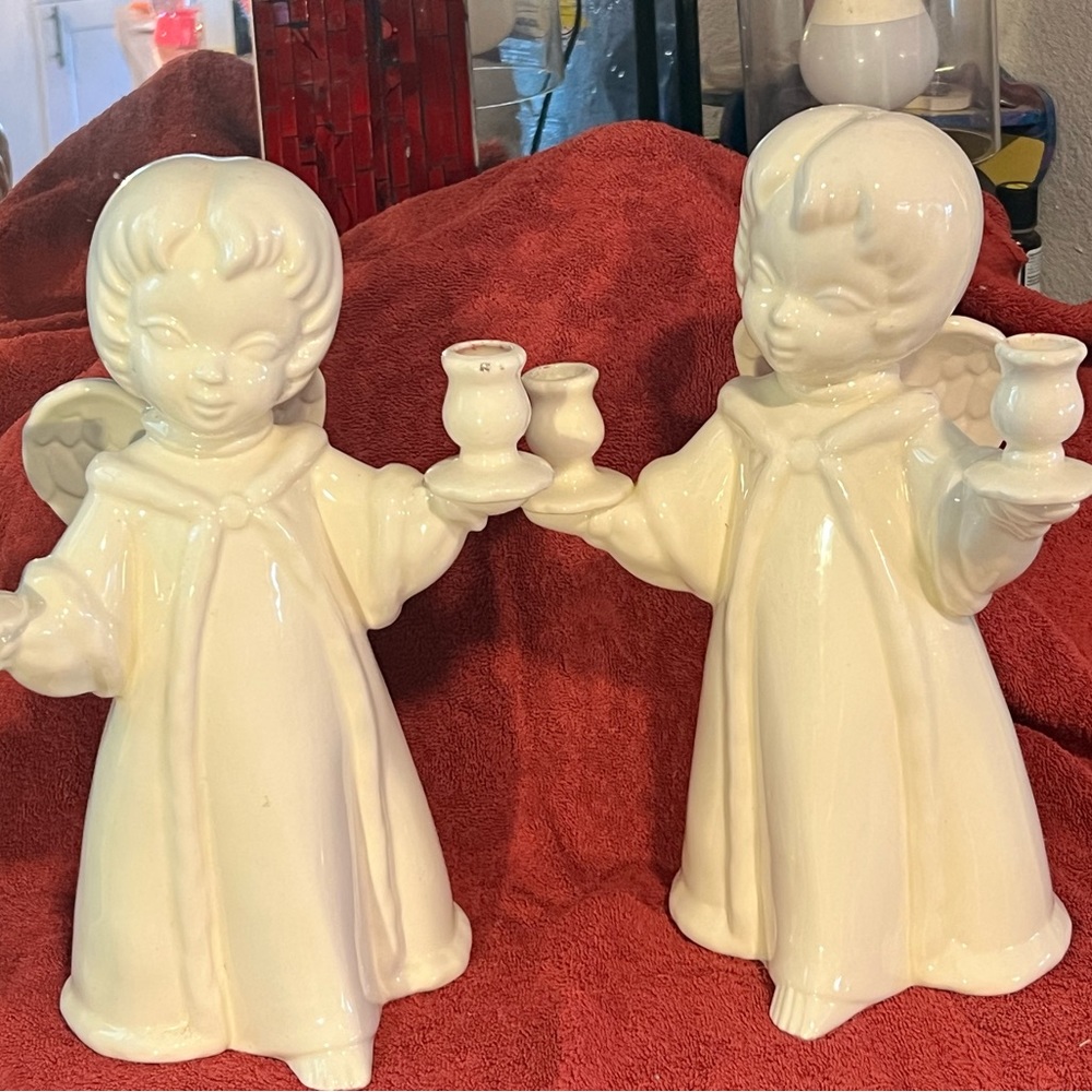 Vintage 70s Colonial 13” Angel Candle Holder figure
